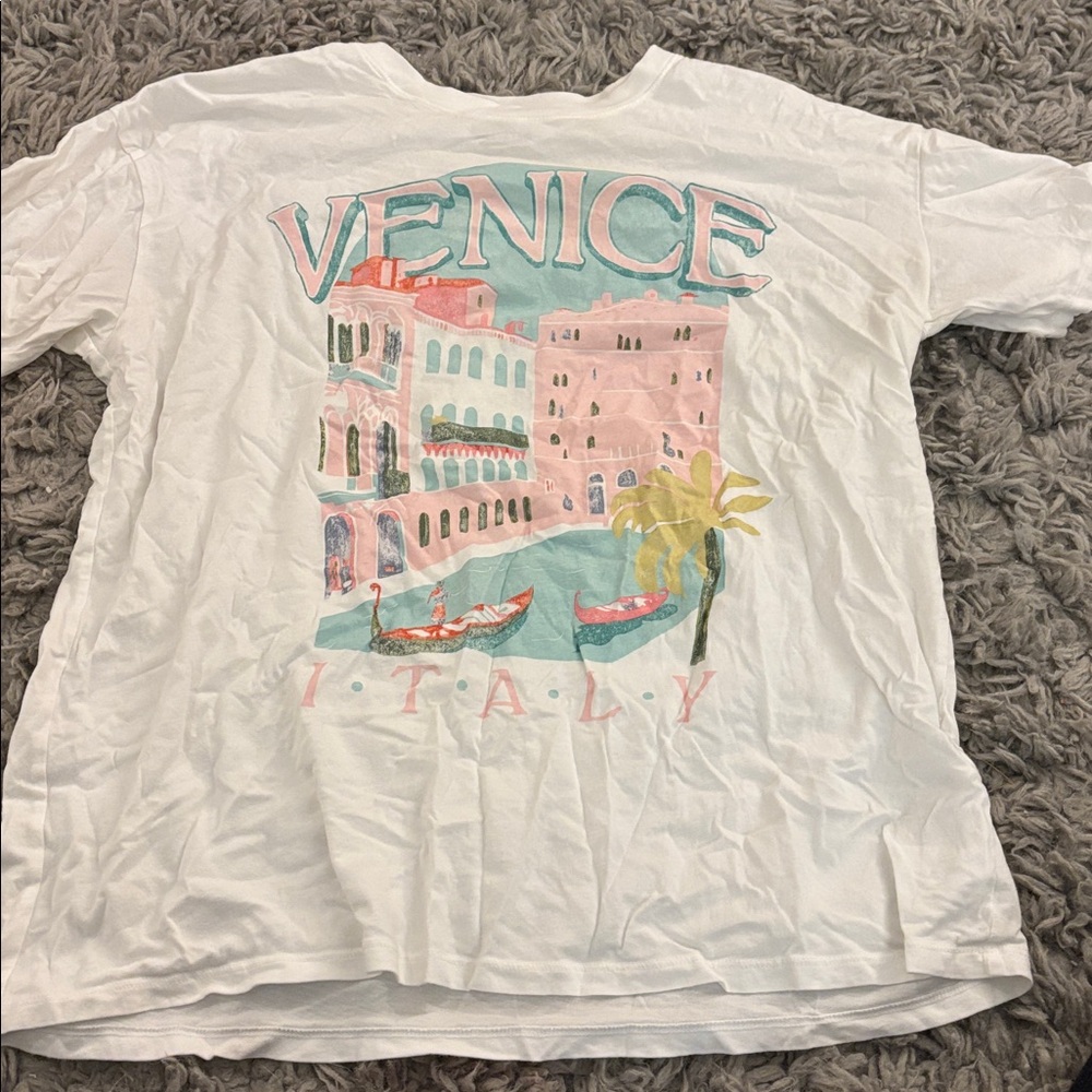 Hollister White Venice Graphic Tee